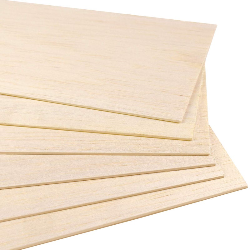 Thyores 10 Pack Balsa Wood Sheets, Natural Unfinished Wood for House Aircraft Ship Boat DIY Wooden Plate Model, School Projects, Craft Project 100x200x1.5mm - Image 4