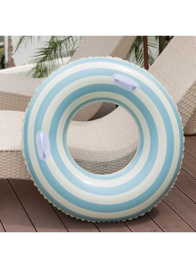 Generic Swimming God Ins Cyber Celebrity Retro Swimming Ring Adult Thickened Adult Striped Floating Ring With Handle Swimming Equipment PVC-Outer Diameter After Inflation:90# [Suitable For 40.00 Kg-75.00 Kg]]-Inside Diameter After Inflation:Vintage Lollipop Loop-Orange  - Image 4