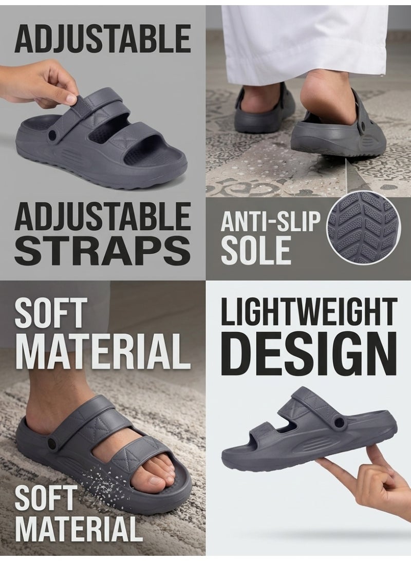 Bjs Men's Lightweight Flip-Flops Convertible Into Sandals With EVA Material, Non-Slip Design, Suitable For Outdoor Beach And Indoor Bathroom Use - Image 2