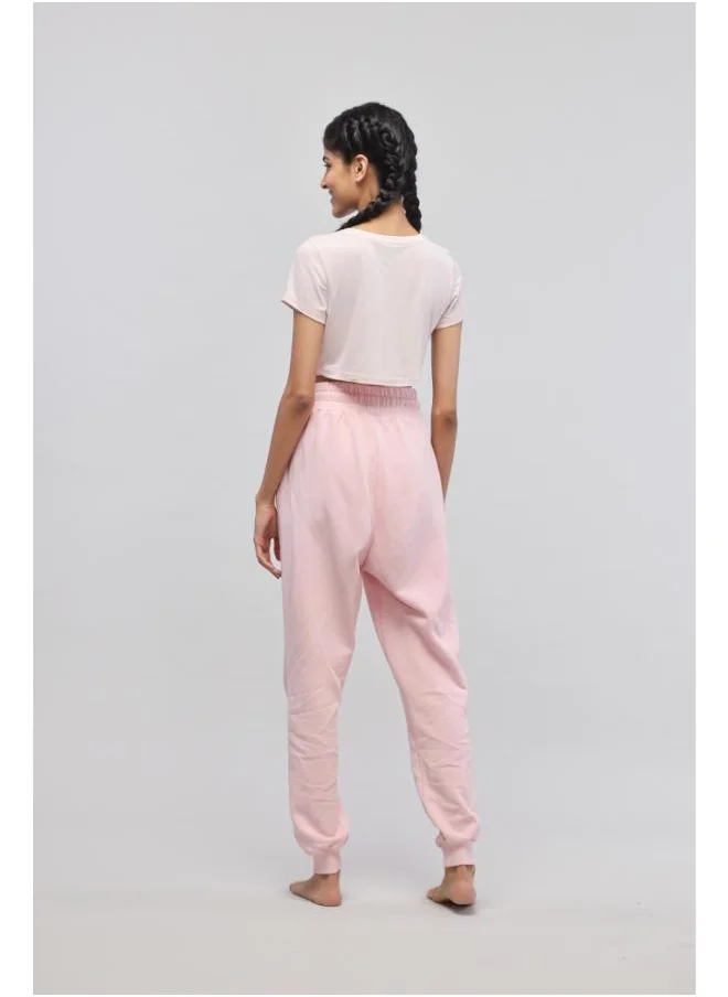 نسيسير Pink Terry Set with Regular Light Pink Crop Top