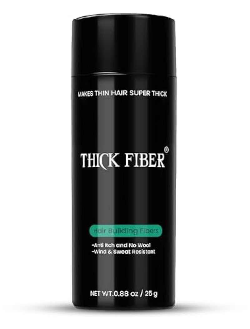 THICK FIBER Hair Fibres | Hair Powder for Thinning Hair 25g Bottle | Makes Thin Hair Look Thicker in Seconds | Hair Loss Concealer For Women & Men (Light Brown) - Image 1