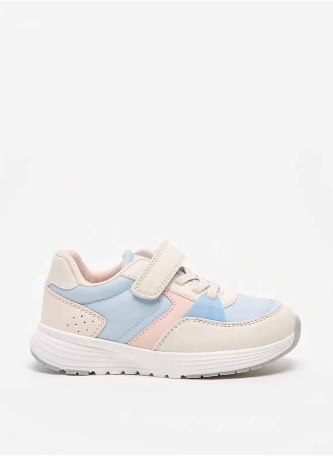 جونيورز Colourblock Sneakers with Hook and Loop Closure