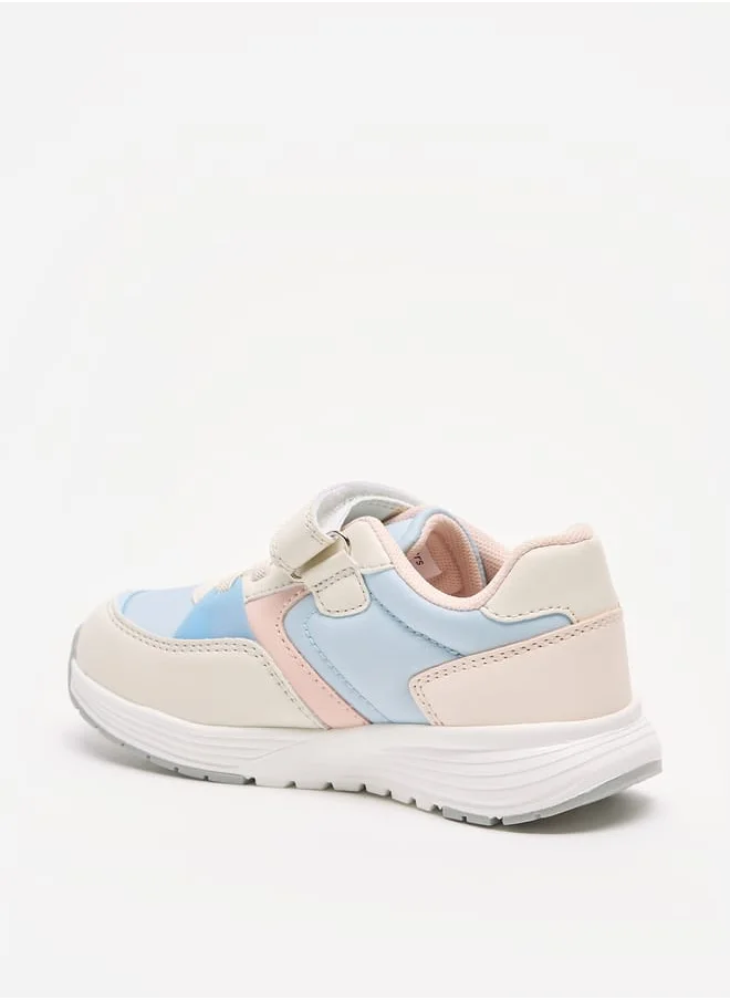 جونيورز Colourblock Sneakers with Hook and Loop Closure