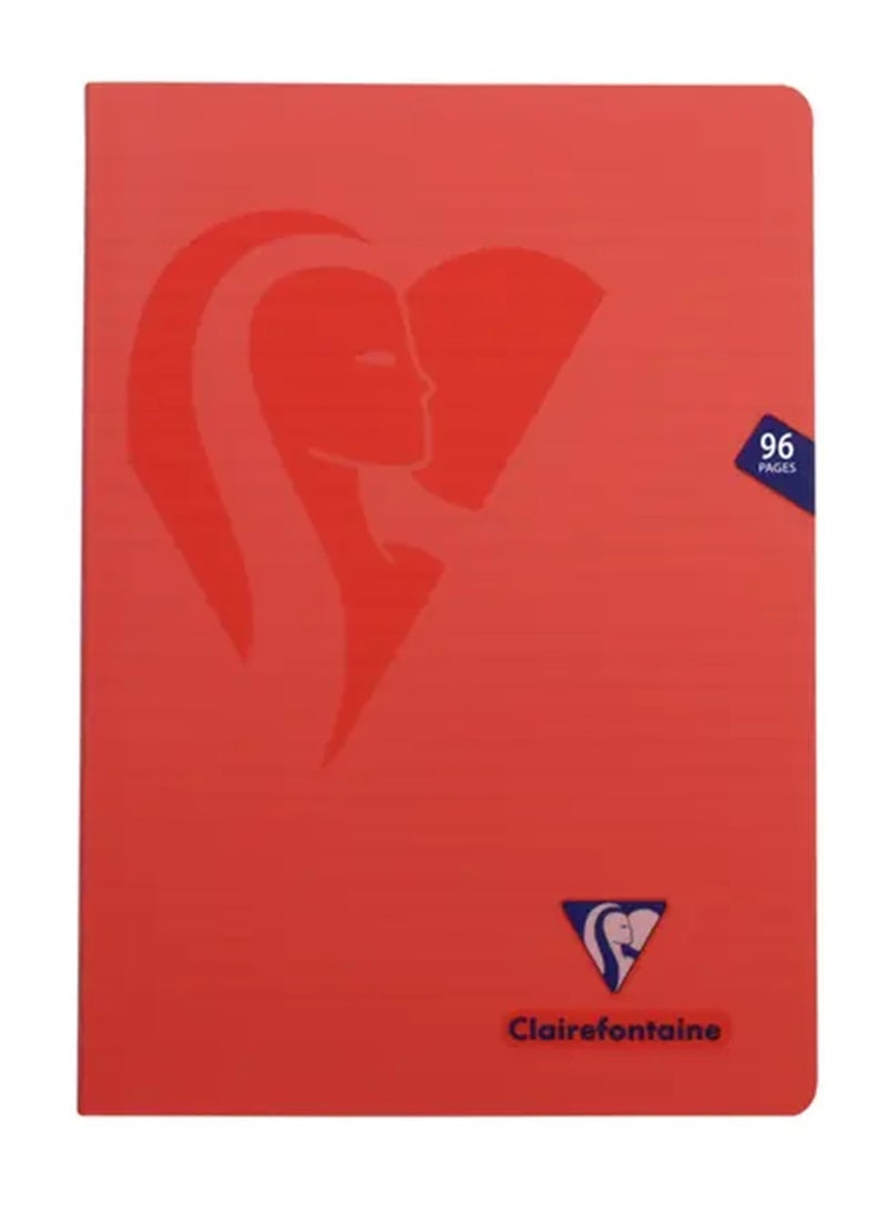 Clairefontaine دفتر ميميسيس بحجم A4 بخط واحد مع غلاف بلاستيكي 96 صفحة أحمر - Image 1