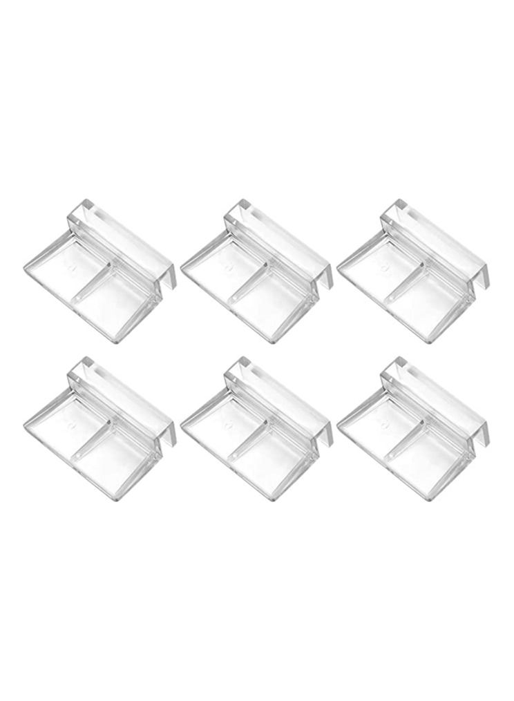 6 قطعة مشبك غطاء زجاجي لحوض السمك ، حامل دعم أكريليك شفاف ، مشابك غطاء حوض السمك ، لخزان حوض السمك (6 مللي متر) - Image 1