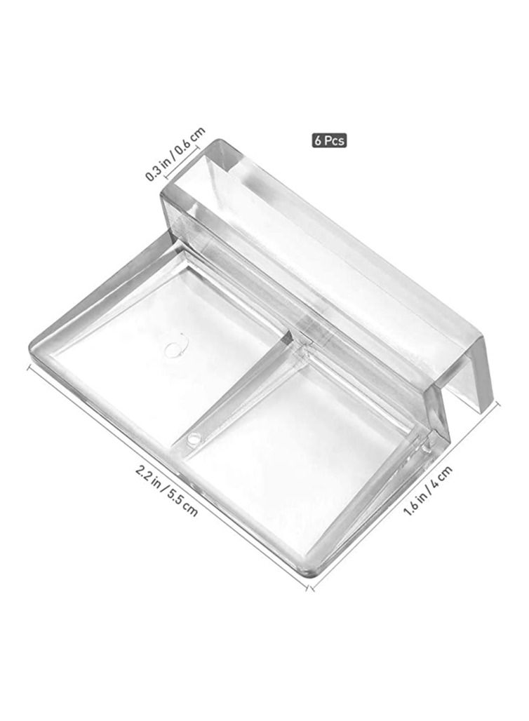 6 قطعة مشبك غطاء زجاجي لحوض السمك ، حامل دعم أكريليك شفاف ، مشابك غطاء حوض السمك ، لخزان حوض السمك (6 مللي متر) - Image 5