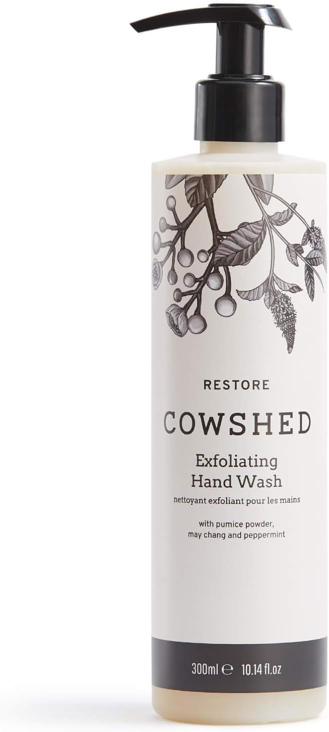 Cowshed Restore Exfoliating Hand Wash 300ml Softening Luxury Hand Wash ParabenFree Foaming Handwash Liquid Soap Natural Moisturising Handwash