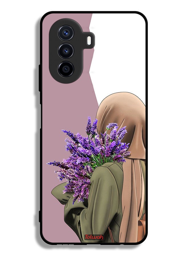 Tolwak Huawei nova Y70 Protective Case Cover Holding Flower - Image 2