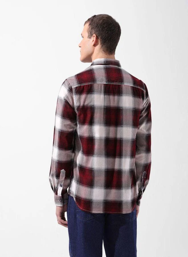ذا انديان كراج كو Men Regular Fit Printed Cutaway Collar Full Sleeves Shirt