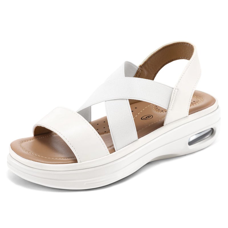mysoft Women's Comfortable Walking Sandals Air Cushion Sport Slingback Elastic Band Platform Shoes - Image 1