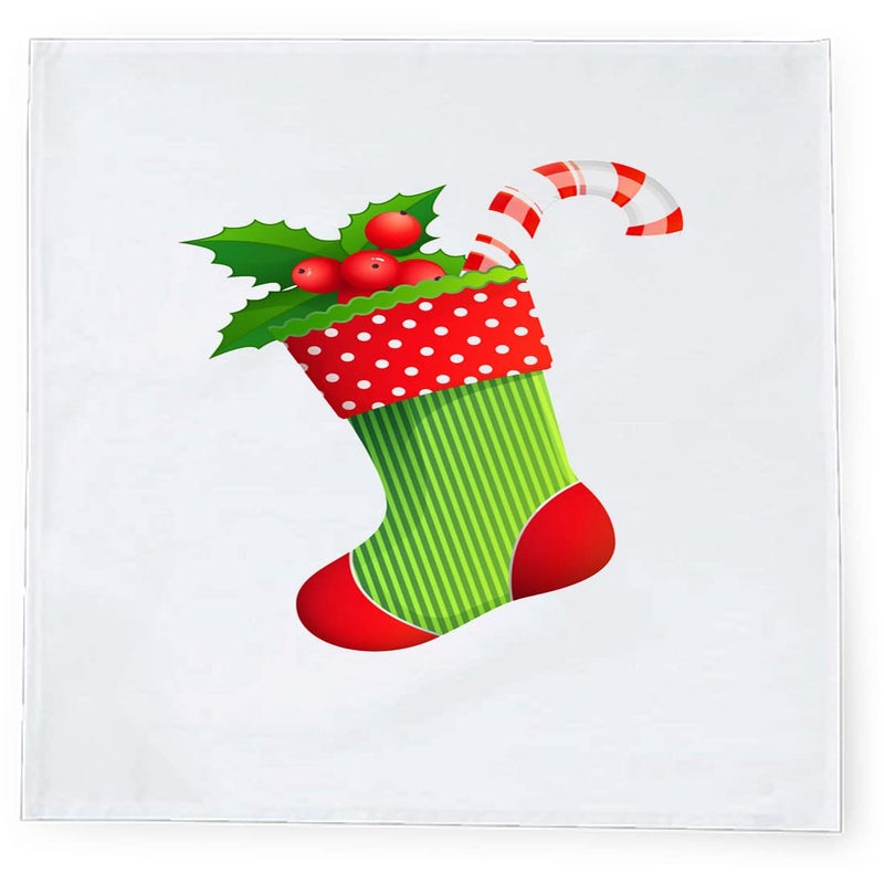Khakee 6 Pcs Christmas Theme Silk Table Napkins 10x 10 for Xmas Decoration Christmas OrnamentsChristmas Giftxmas21020 - Image 3