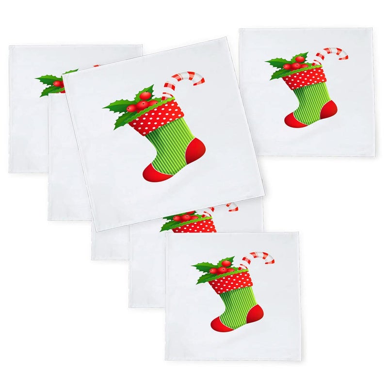 Khakee 6 Pcs Christmas Theme Silk Table Napkins 10x 10 for Xmas Decoration Christmas OrnamentsChristmas Giftxmas21020 - Image 1