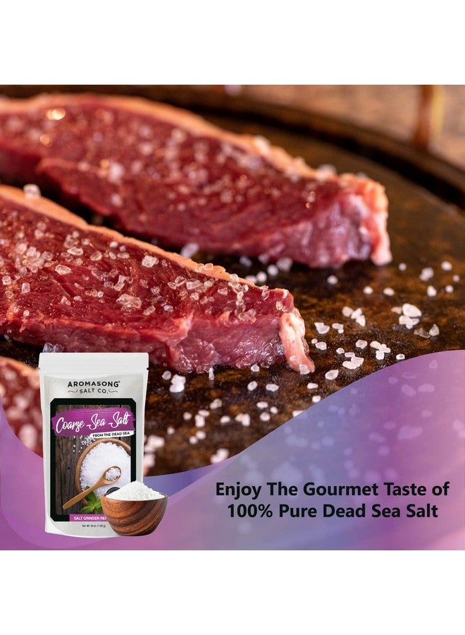 أروماسونج ملح البحر الخشن العضوي من أروما سونج (2.43 رطل) مع حبوب الفلفل الأسود (12 أونصة) ومجموعة مطحنة قابلة لإعادة التعبئة للطهي والخبز - كيس قابل لإعادة الإغلاق - Image 4