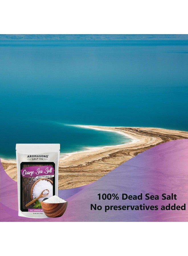 أروماسونج ملح البحر الخشن العضوي من أروما سونج (2.43 رطل) مع حبوب الفلفل الأسود (12 أونصة) ومجموعة مطحنة قابلة لإعادة التعبئة للطهي والخبز - كيس قابل لإعادة الإغلاق - Image 3