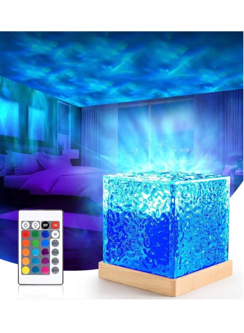 Northern Lights Projector - Rotating Ocean Wave Projector,16 Colors Changing Water Wave Lamp with Remote for Bedroom, Kids Room, Party, Bars, Game Rooms 16 Colours ( 11.5 x 11.5 cm ) - Image 1
