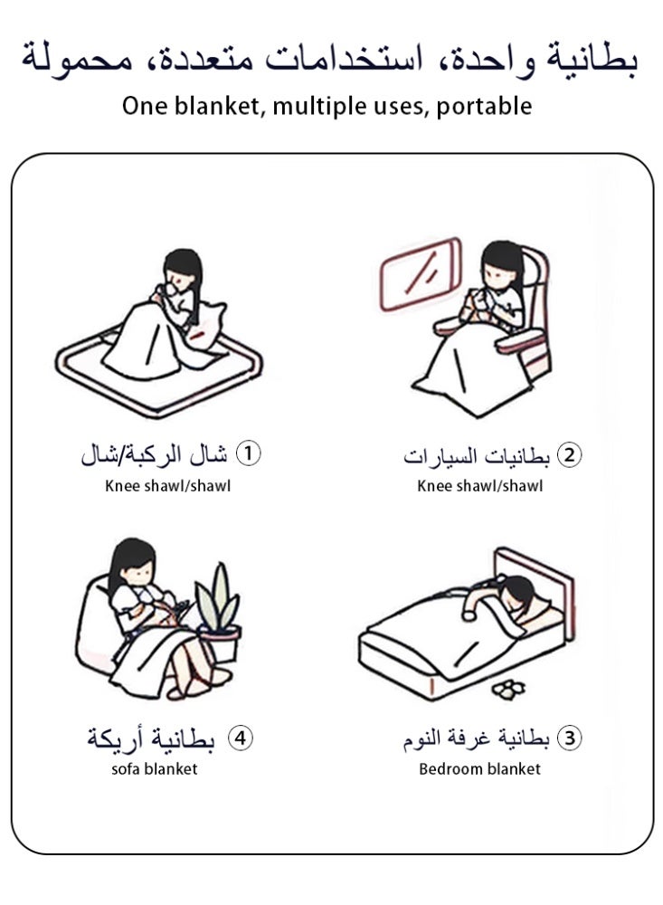 نامالو بطانية ثقيلة شتوية سميكة من صوف الحملان المرجاني (المتماسكة والمحافظ على الحرارة) - بطانية أريكة فائقة النعومة ومريحة - Image 3