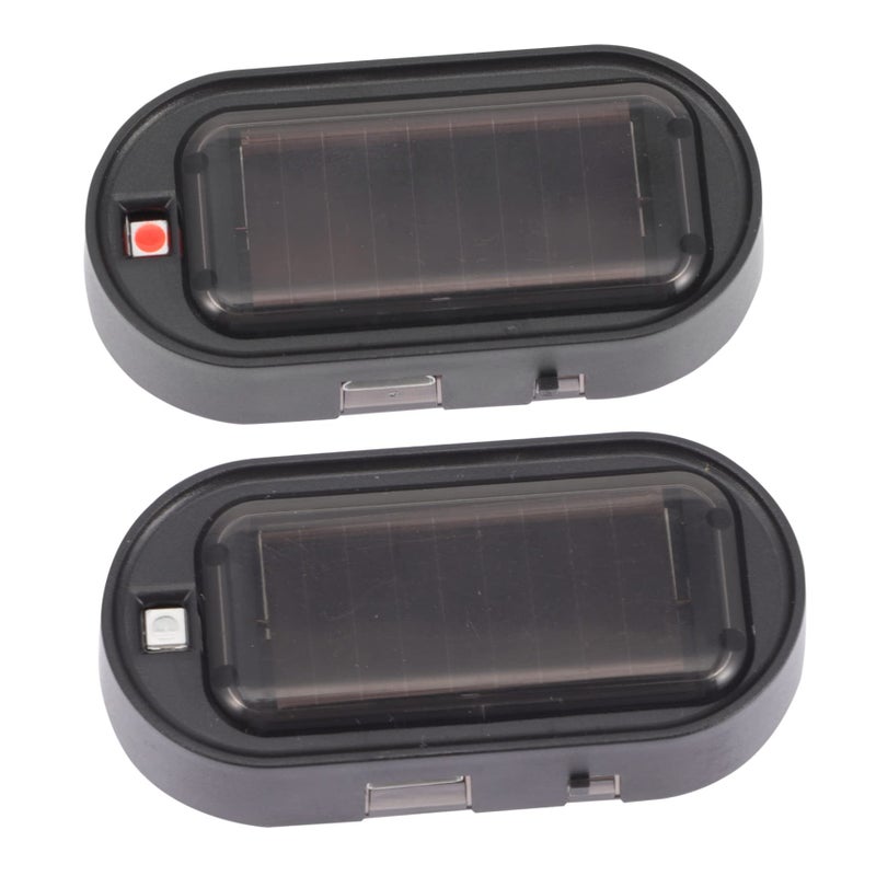 2Pcs Solar Car Alarm Warning Light Easy Install Anti Theft Black Light - Image 2