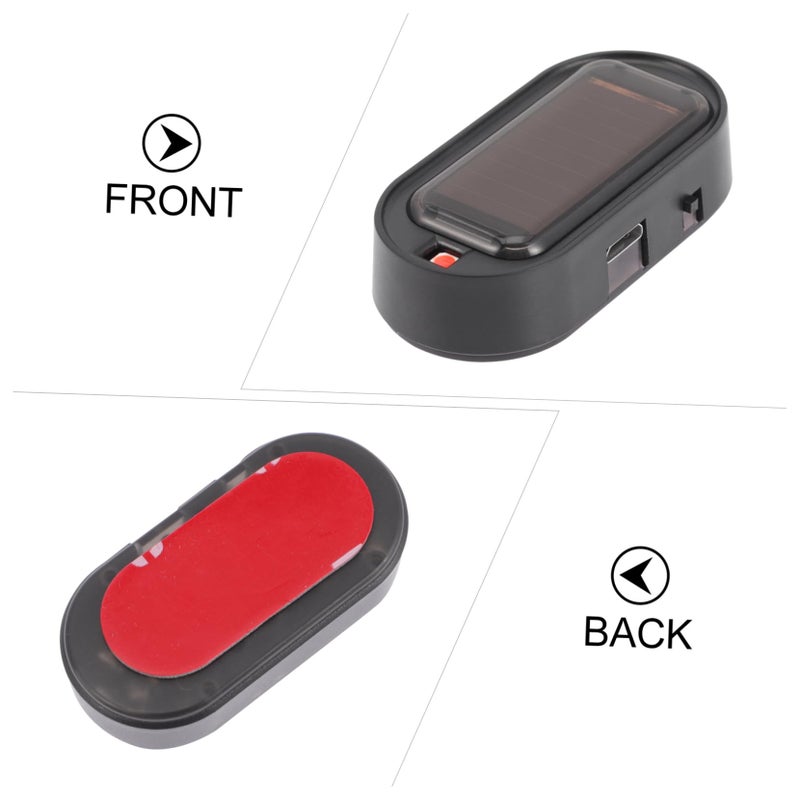 2Pcs Solar Car Alarm Warning Light Easy Install Anti Theft Black Light - Image 4