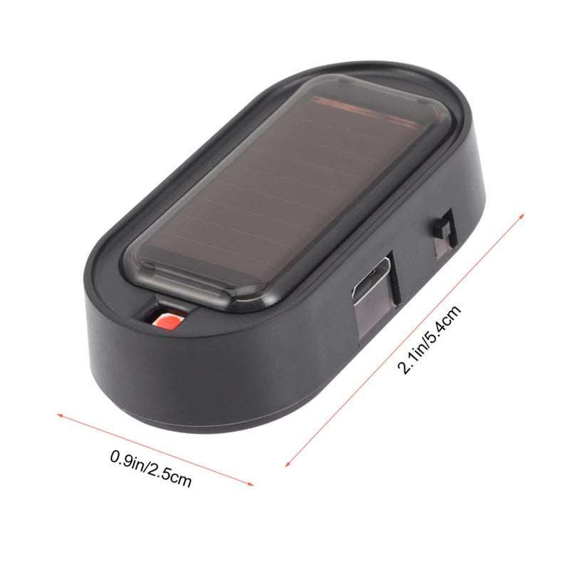 2Pcs Solar Car Alarm Warning Light Easy Install Anti Theft Black Light - Image 3