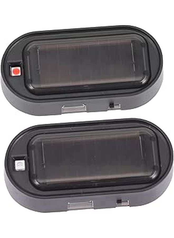 2Pcs Solar Car Alarm Warning Light Easy Install Anti Theft Black Light - Image 1