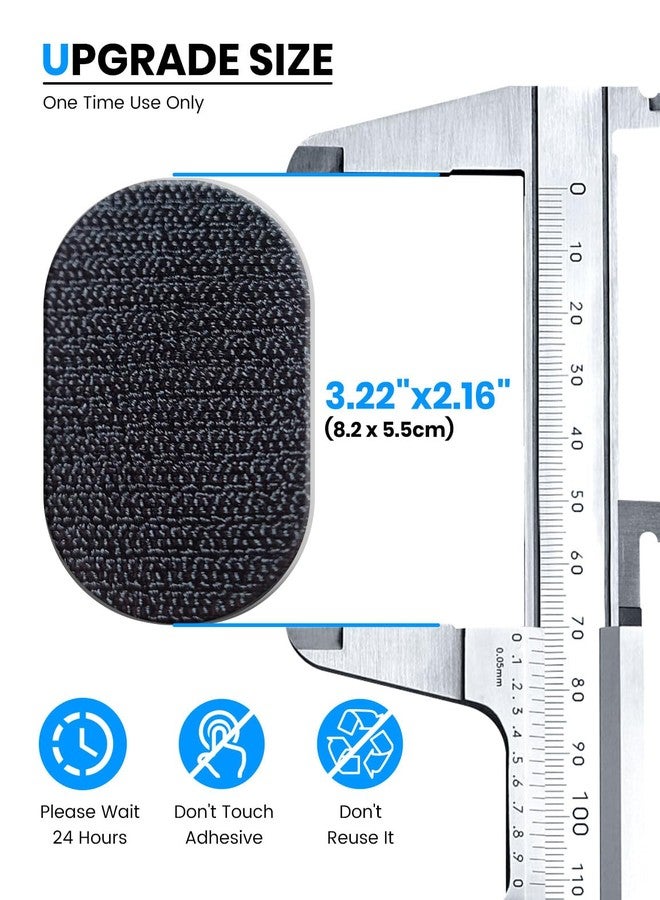 eSamcore Enlarged [3.22" X 2.16"] 2 Pack Single-Sided 3M VHB Adhesive Pad with Loop Strip Replacement Only Compatible with Magsafe Car Mount Detachable【#253】 - Image 3
