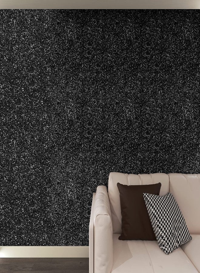 Decotalk 354"x17.7" Glitter Wallpaper Stick and Peel Black Glitter Wallpaper for Walls Removable Sparkle Sequins Wall Paper Self Adhesive Sparkle Contact Paper for DIY Crafts Decorative Vinyl Wrap - Image 5