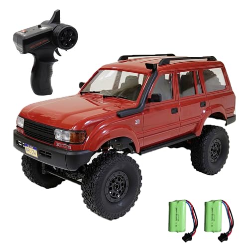 GoolRC RC Truck WPL C54 RC Crawler 116 Scale Remote Control Car 4WD All Terrain Off Road RC Rock Crawler 24GHz RC Climbing Car with LED Lights and 2 Batteries for Adults Red - Image 1