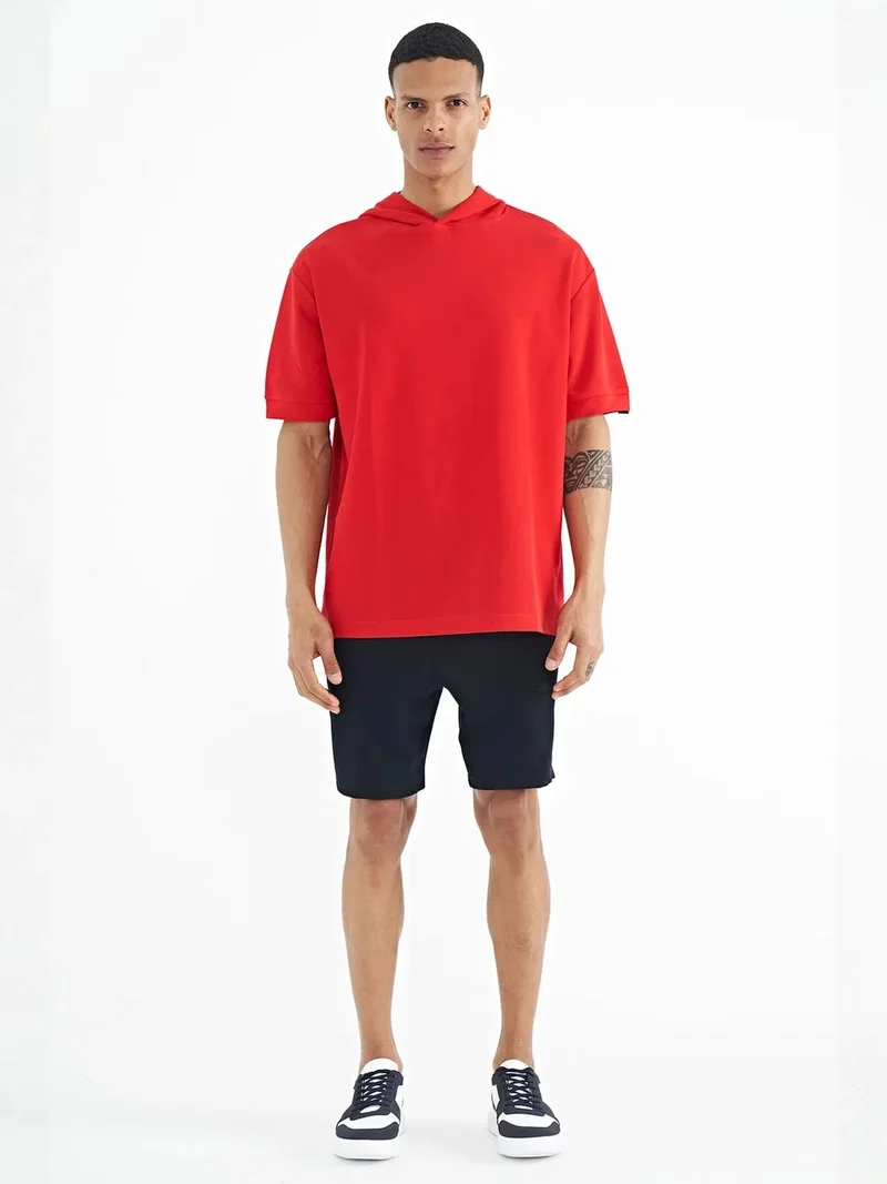 تومي لايف TOMMY Oversized Hooded T-Shirt with Accessory Details
