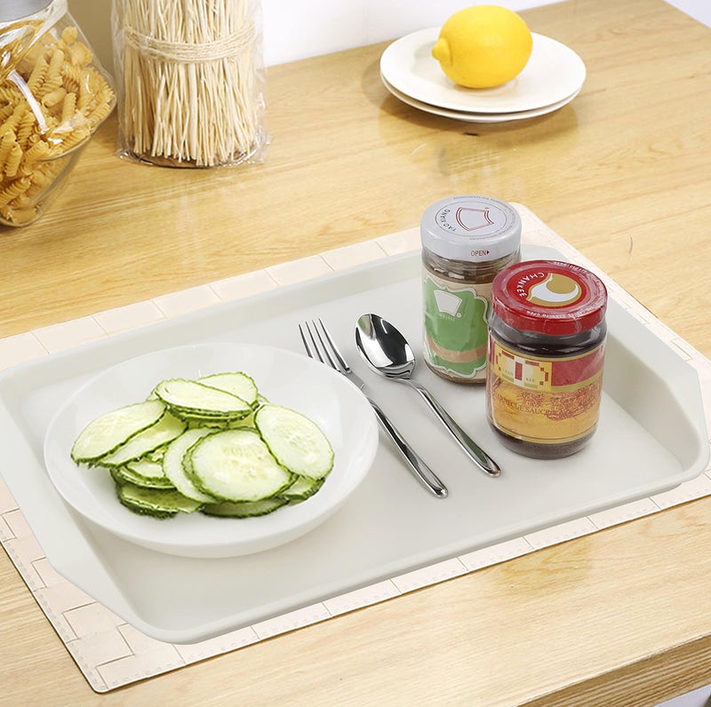 Eagrye 6-Pack Fast Food Serving Trays, Rectangle Plastic Cafeteria Trays 16.9" x 12", White - Image 5