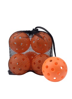 Generic Outdoor Pickleball Paddle 40 Holes 74mm Indoor And Outdoor 26 Holes Injection Moulding Ball Pickleballpaddle PE Material Orange 6 Pack [Mesh Bag Packing] Note Hole 