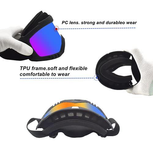 LJDJ Dirt Bike Goggles, 2 Pack ATV Off-Road Riding Motorcycle Motocross Glasses with Sun UV Protection Balaclava Full Face Cover for Youth, Teens, Men & Women - Image 4