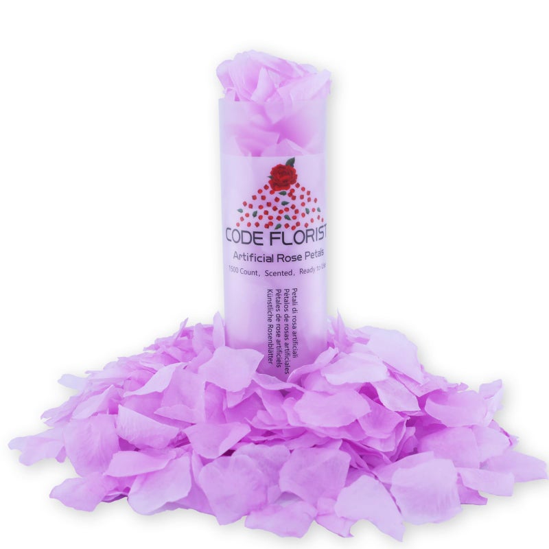 CODE FLORIST CODE FLORIST 1100 PCS Silk Rose Petals for Valentine's Day Fake Rose Petals for Romantic Night Wedding Proposal Anniversary Flower Decorations(Separated Scented Baby Purple)  - Image 2