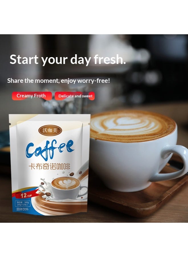 وينز تاون قهوة كابتشينو 3 في 1، غنية ودسمة، عبوة من 12 كيسًا، قهوة بيضاء منعشة - Image 4