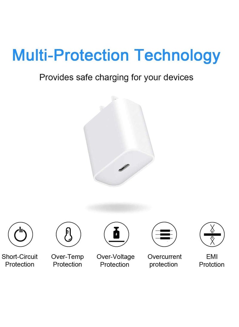 Generic - 20W Fast iPhone Charger PD 3.0 USB C Charger Adapter with USB C Cable Compatible for iPhone Charger 13, 12, 11, Mini, X Series and Later (Charger) - Image 1