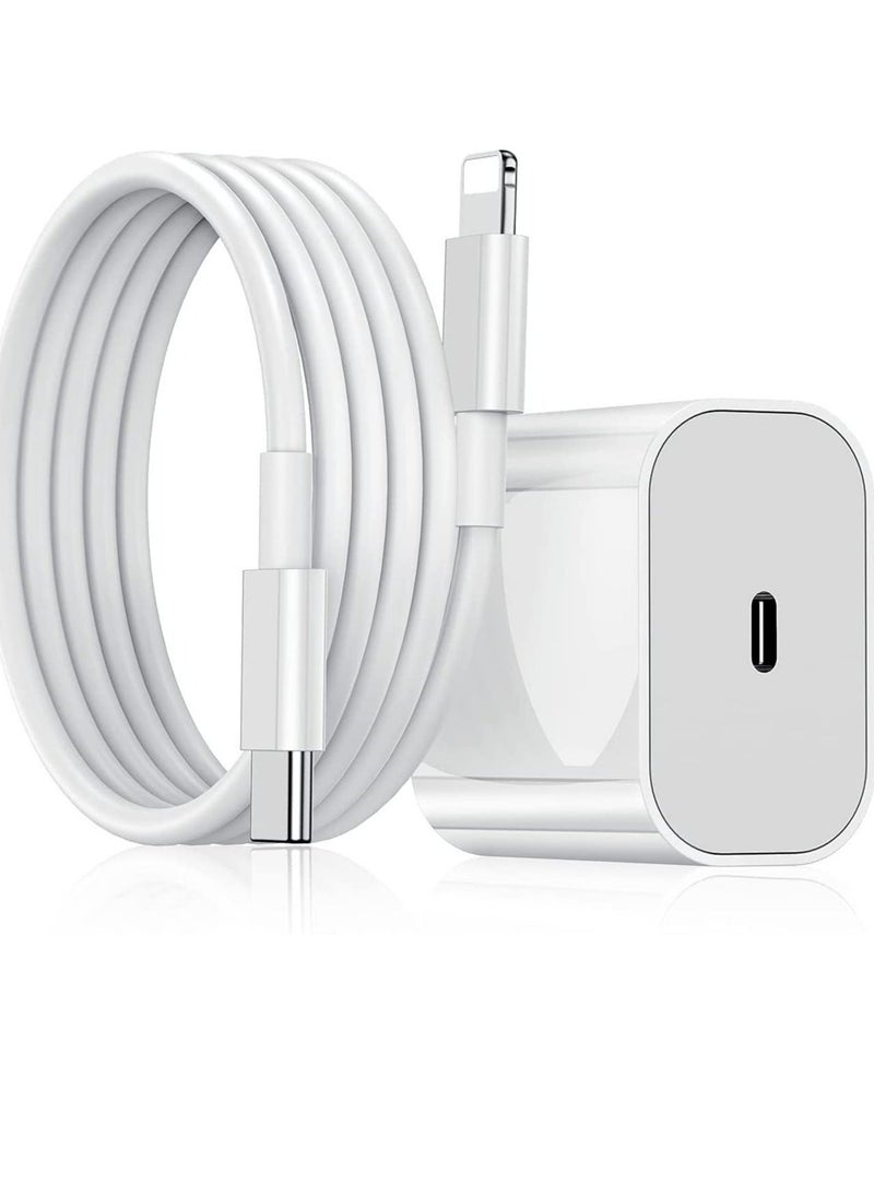 Generic - 20W Fast iPhone Charger PD 3.0 USB C Charger Adapter with USB C Cable Compatible for iPhone Charger 13, 12, 11, Mini, X Series and Later (Charger) - Image 1