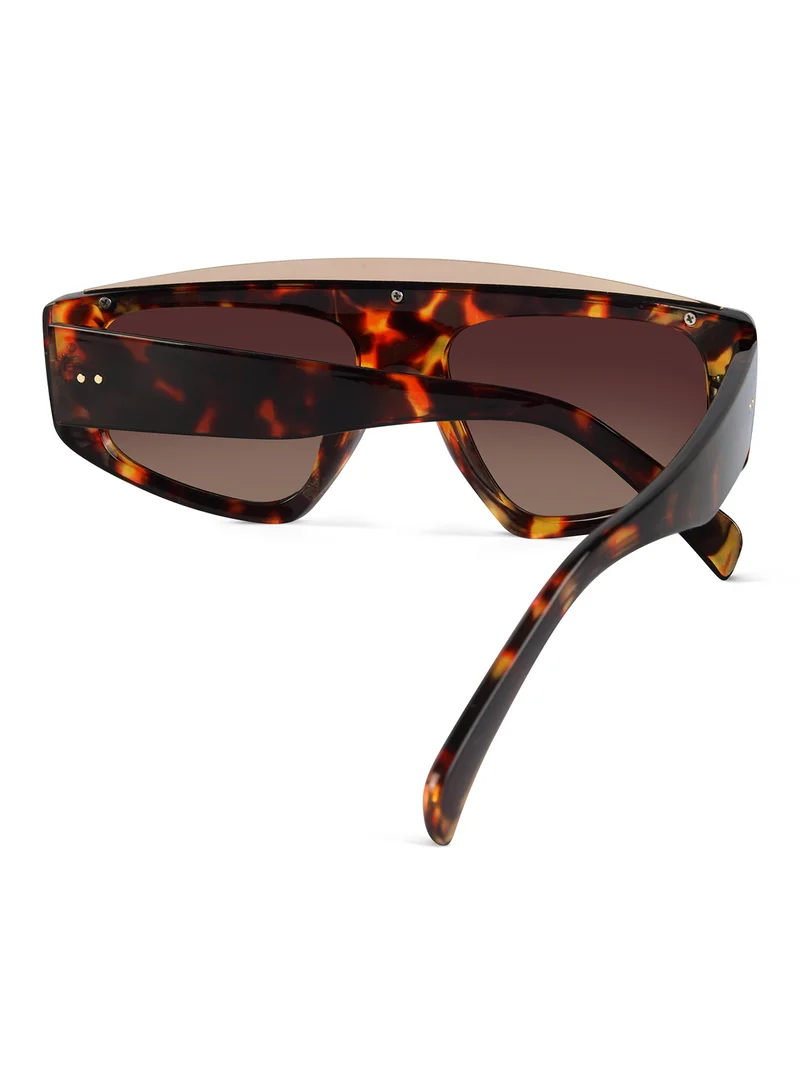 Woggles Red Pappy Aurion Brown Rectangle Sunglasses