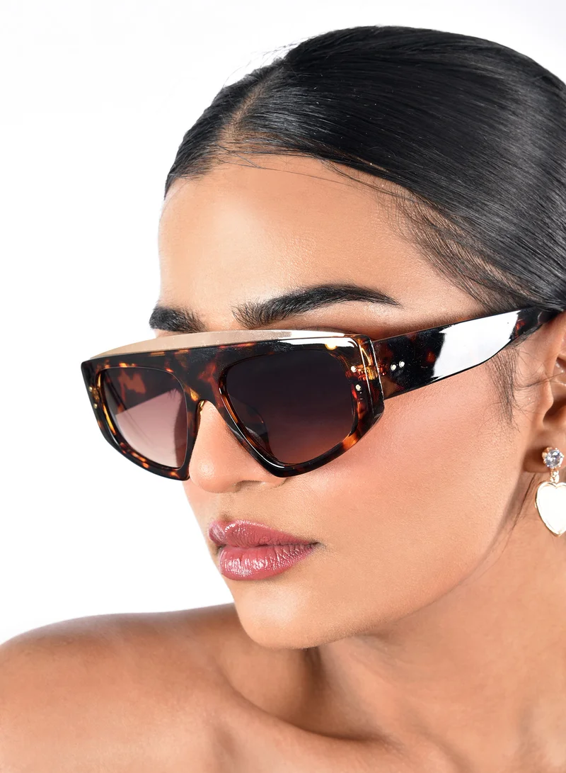 Woggles Red Pappy Aurion Brown Rectangle Sunglasses