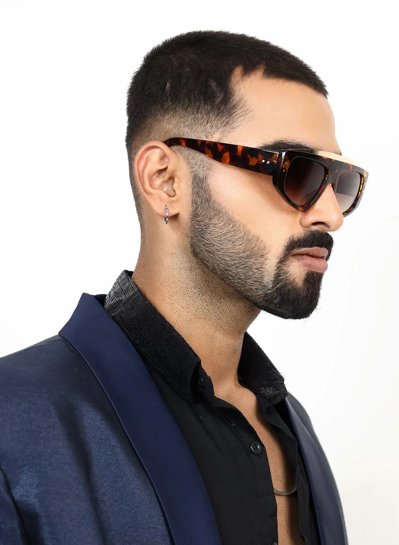 Woggles Red Pappy Aurion Brown Rectangle Sunglasses