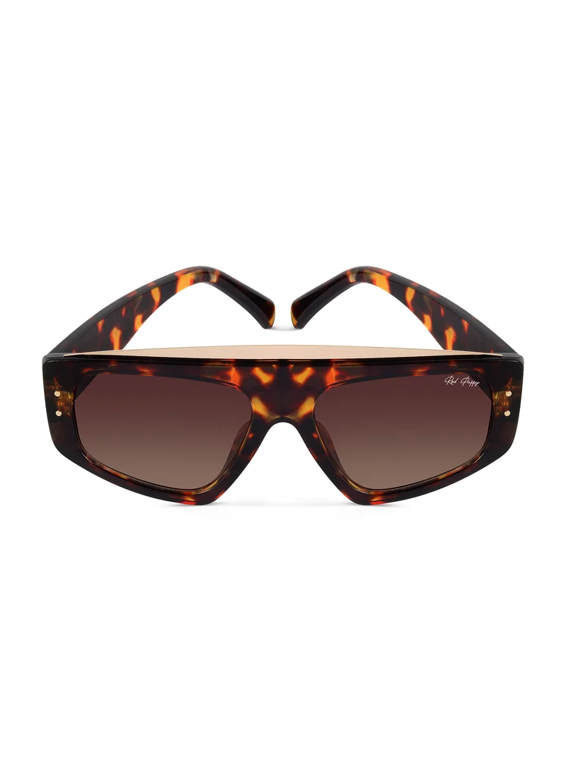 Woggles Red Pappy Aurion Brown Rectangle Sunglasses