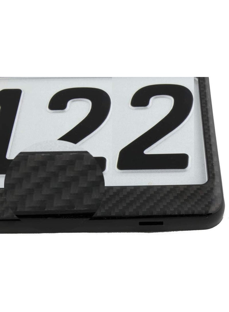 TORONTO 2x Real Carbon Fiber License Plate Frames High Gloss Finish Car Number Plate Covers with Plastic Base Fit for UAE Vehicles plastic Base  - Image 5