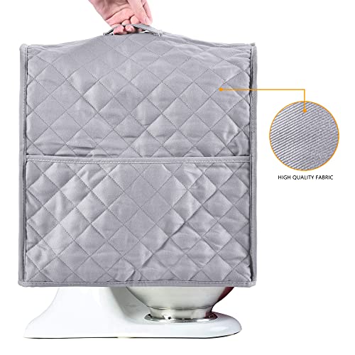 NALAN Stand Mixer Cover compatible with Kitchenaid Mixer, Fits All Tilt Head & Bowl Lift Models,Pure Cottot,Fine, Soft, Not Easy to Fade, Not Easy To Pilling (Grey, Fits for 4.5-Quart and All 5-Quart) - Image 2