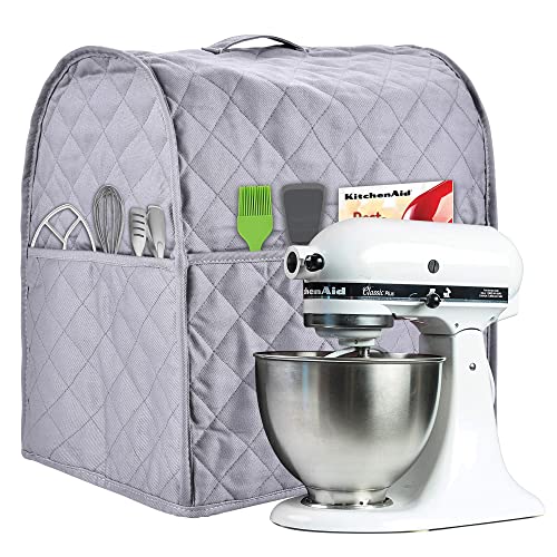 NALAN Stand Mixer Cover compatible with Kitchenaid Mixer, Fits All Tilt Head & Bowl Lift Models,Pure Cottot,Fine, Soft, Not Easy to Fade, Not Easy To Pilling (Grey, Fits for 4.5-Quart and All 5-Quart) - Image 1