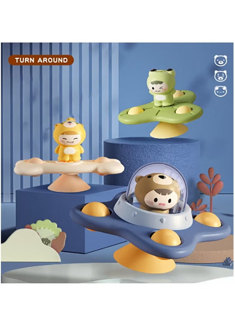 Bukela - 3PCS Suction Cup Spinner Toy Bath Sensory Spinning Tops Toys for Baby 12-18 Months Toddlers 1-3 Boys and Girls 1st Birthday Sensory Toys Gifts - Image 1