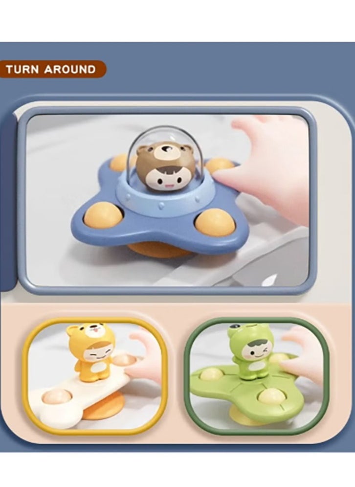 Bukela - 3PCS Suction Cup Spinner Toy Bath Sensory Spinning Tops Toys for Baby 12-18 Months Toddlers 1-3 Boys and Girls 1st Birthday Sensory Toys Gifts - Image 1