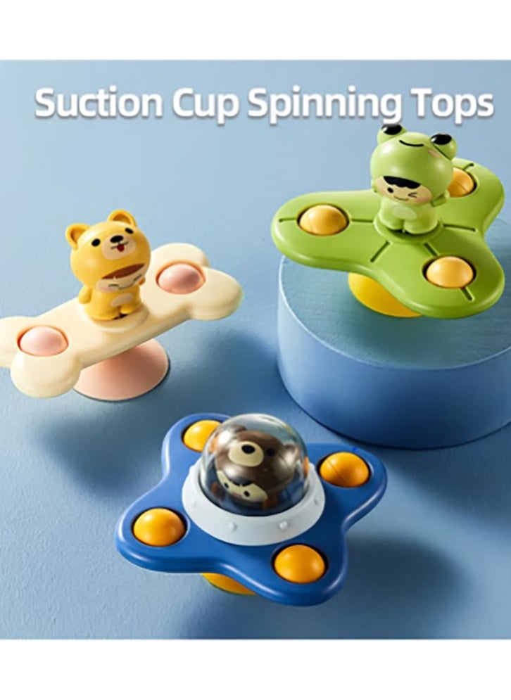 Bukela - 3PCS Suction Cup Spinner Toy Bath Sensory Spinning Tops Toys for Baby 12-18 Months Toddlers 1-3 Boys and Girls 1st Birthday Sensory Toys Gifts - Image 1