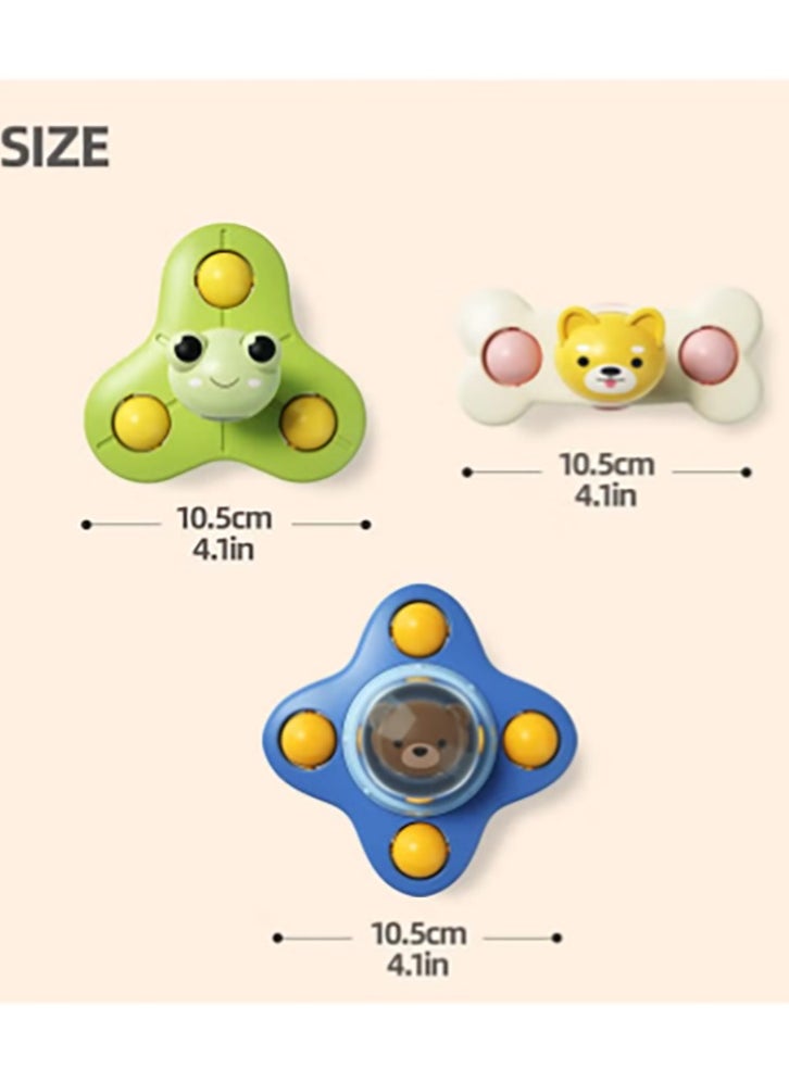 Bukela - 3PCS Suction Cup Spinner Toy Bath Sensory Spinning Tops Toys for Baby 12-18 Months Toddlers 1-3 Boys and Girls 1st Birthday Sensory Toys Gifts - Image 1