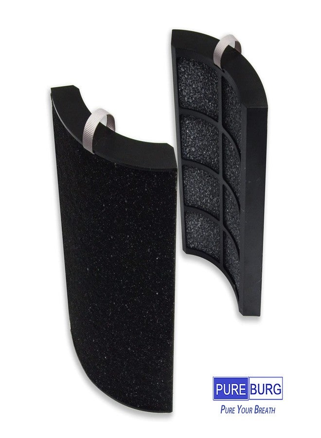 PUREBURG Replacement Filter Set Compatible with Hunter HPF500 Tower Air Purifier HP500FBLS HP500FGRS HP500FWHS, 2-Pack H13 HEPA + 8 Activated Carbon Pre-Filters - Image 5