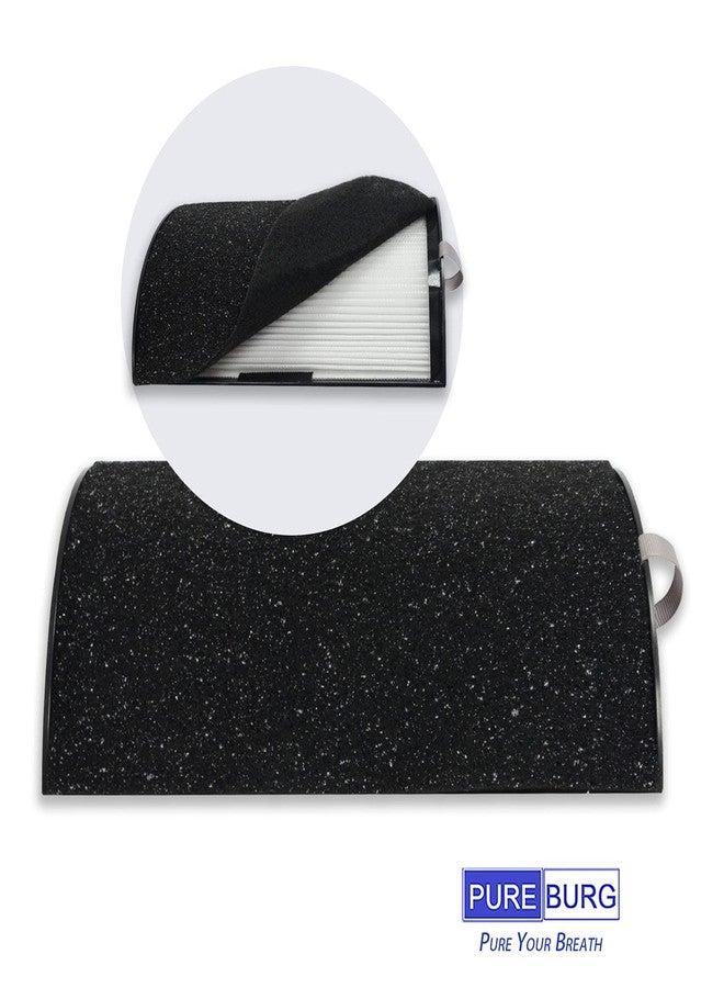 PUREBURG Replacement Filter Set Compatible with Hunter HPF500 Tower Air Purifier HP500FBLS HP500FGRS HP500FWHS, 2-Pack H13 HEPA + 8 Activated Carbon Pre-Filters - Image 3