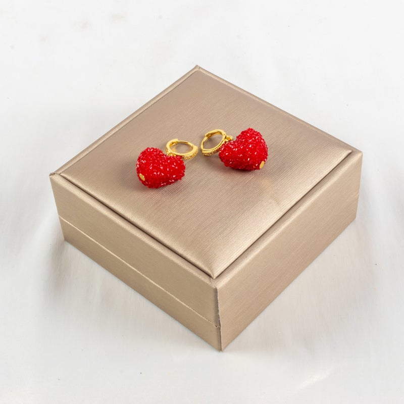 Golden Red Stainless Steel Earring - Image 2