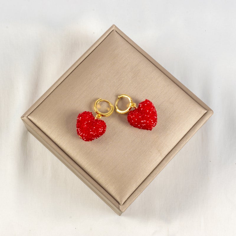 Golden Red Stainless Steel Earring - Image 1